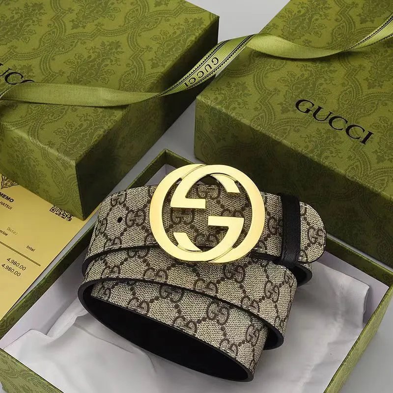 Gucci Interlocking G Belt with Signature Monogram Pattern