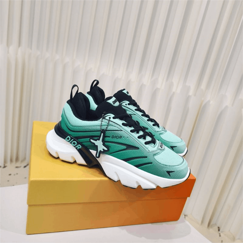 Dior Green Sneakers with Star Logo and Bold Design