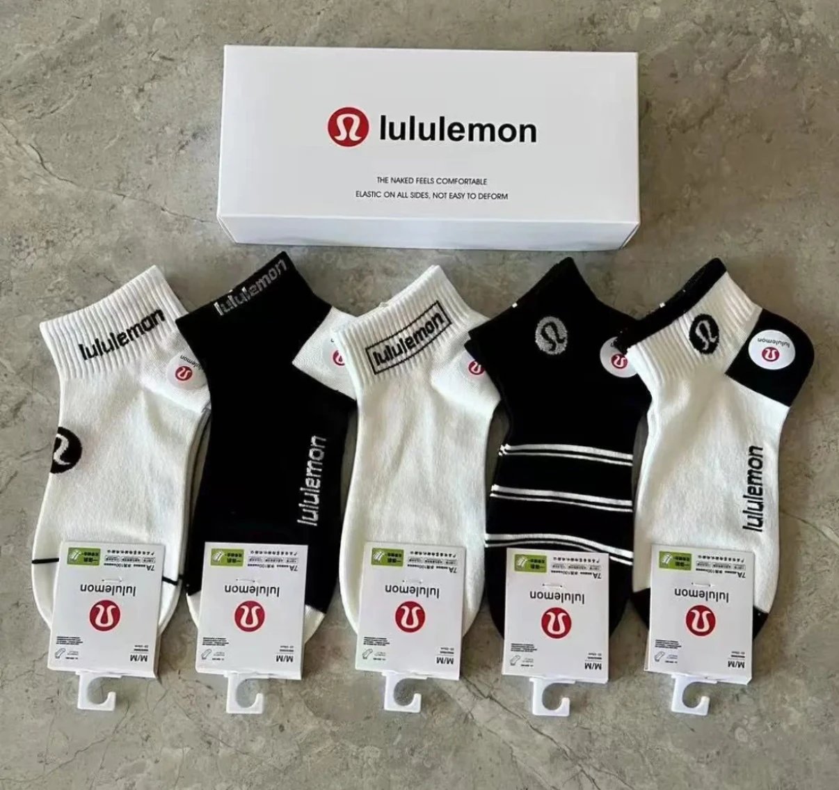 Lululemon Ankle Socks Set for Men and Women - Comfortable Athletic Socks