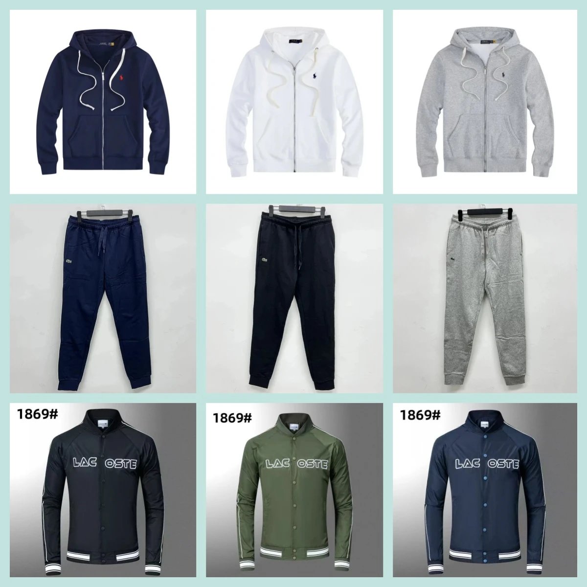 LACOSTE Men's Hoodie Sweatshirt and Jacket Set