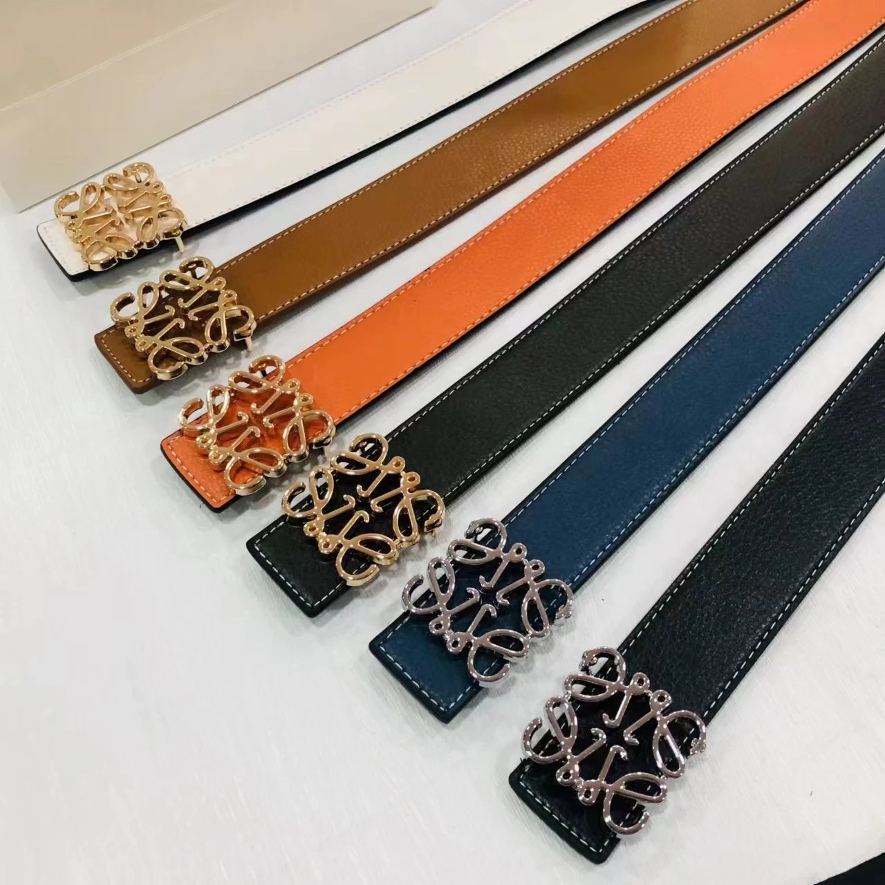 LOEWE Anagram Leather Belt in Multiple Colors