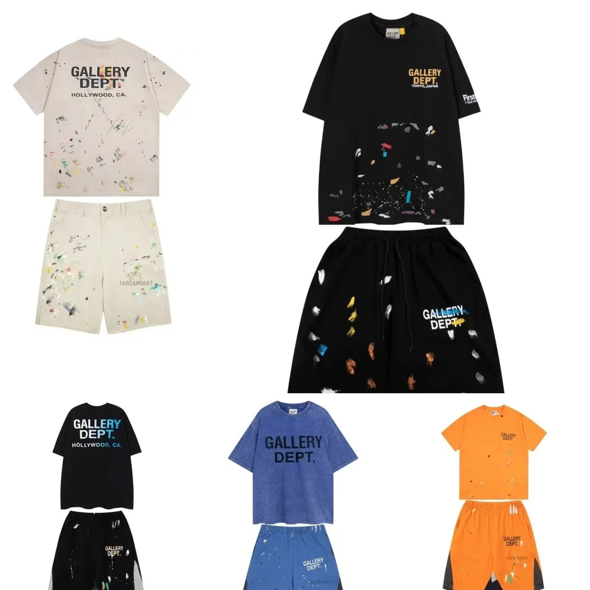 Gallery Dept. Paint Splatter T-Shirt and Shorts Set