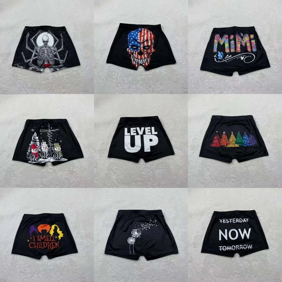 Custom Printed Black Shorts with Unique Designs for Women