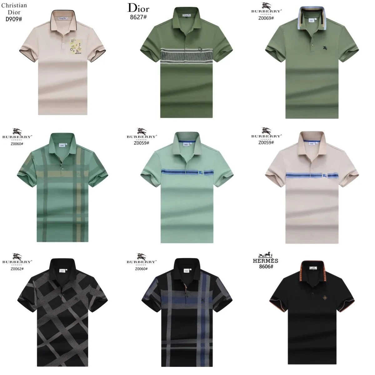 Men's Polo Shirts Collection from Burberry Dior and Hermes