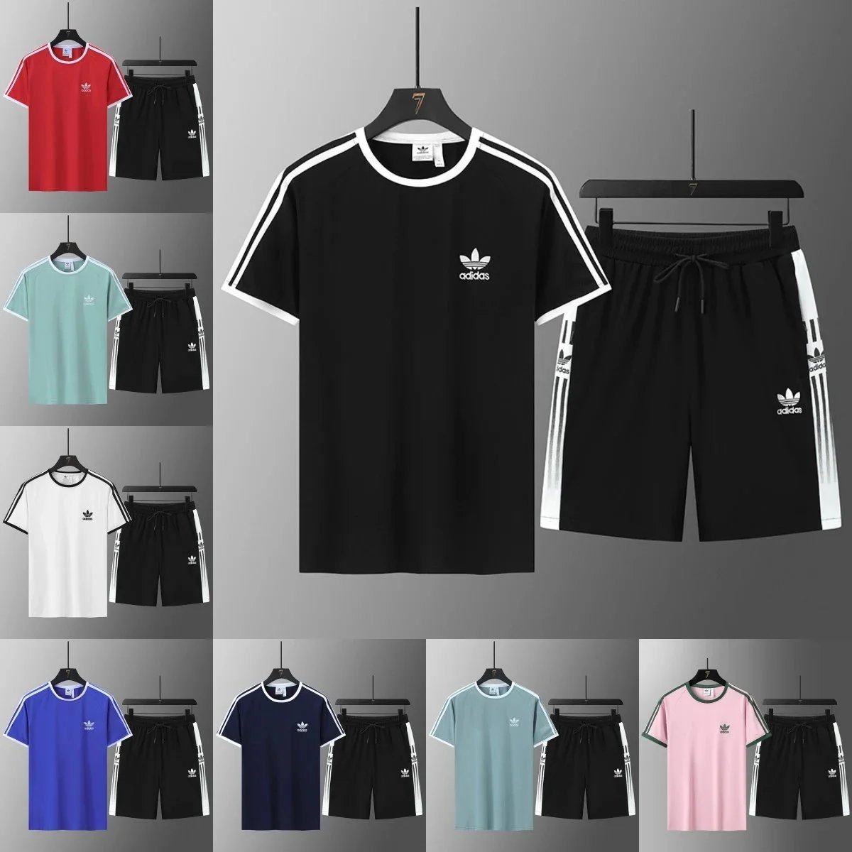 Adidas Men's Sportswear Set Short Sleeve T-Shirt and Shorts