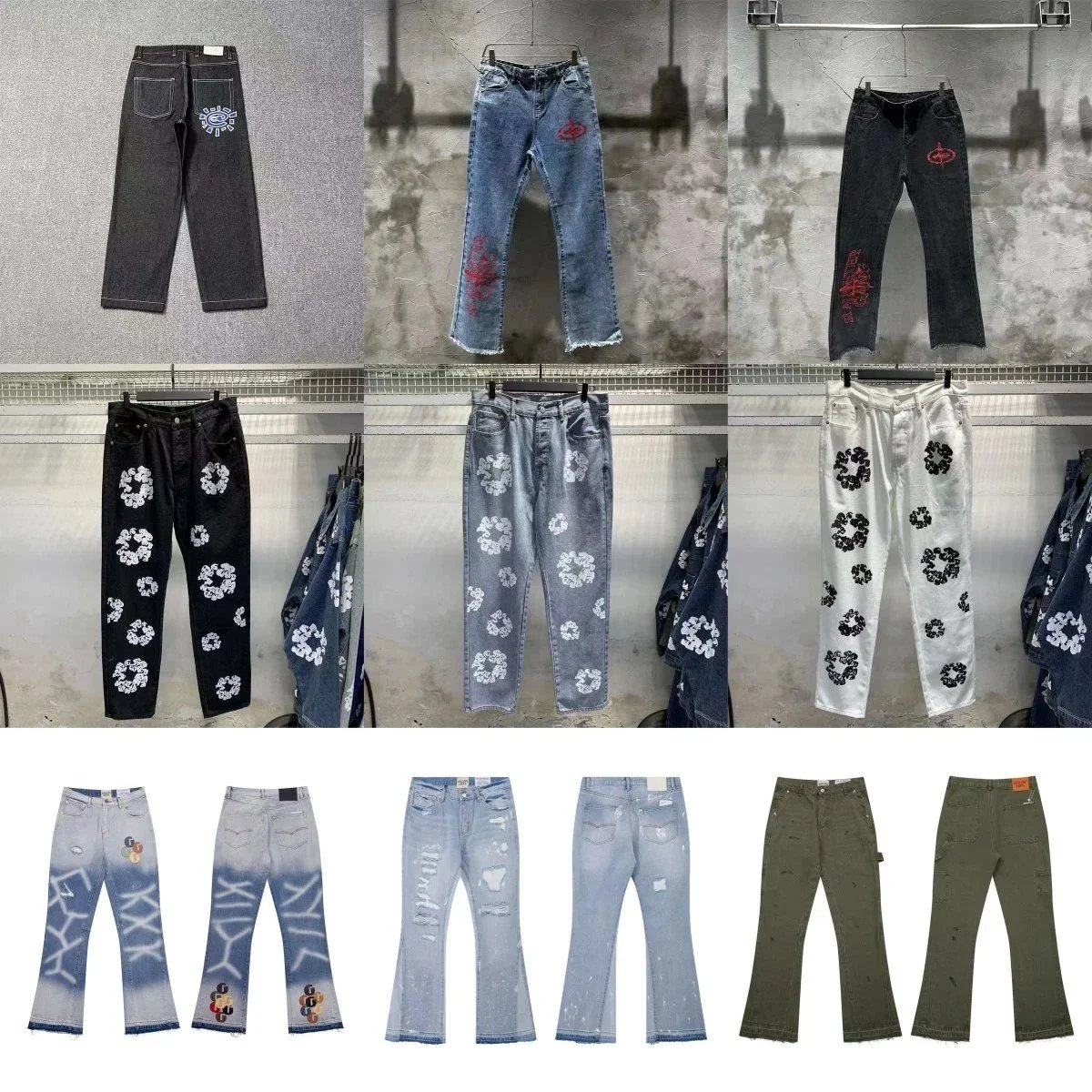 Stylish Denim Pants with Unique Patterns and Designs