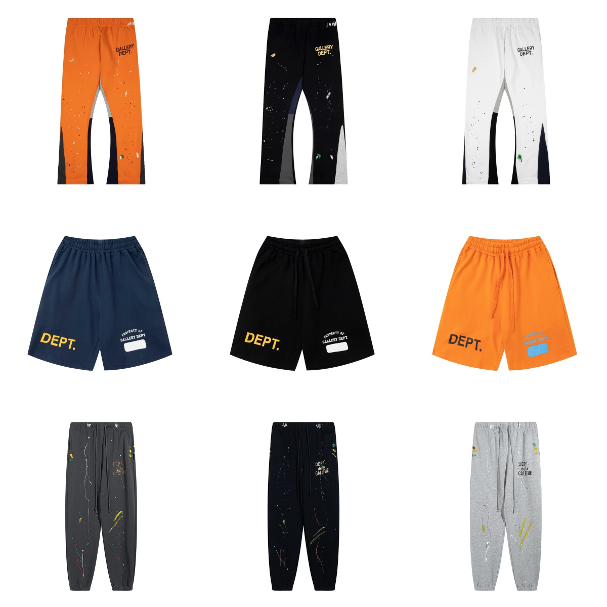 Gallery Dept Paint Splatter Sweatpants and Shorts Collection