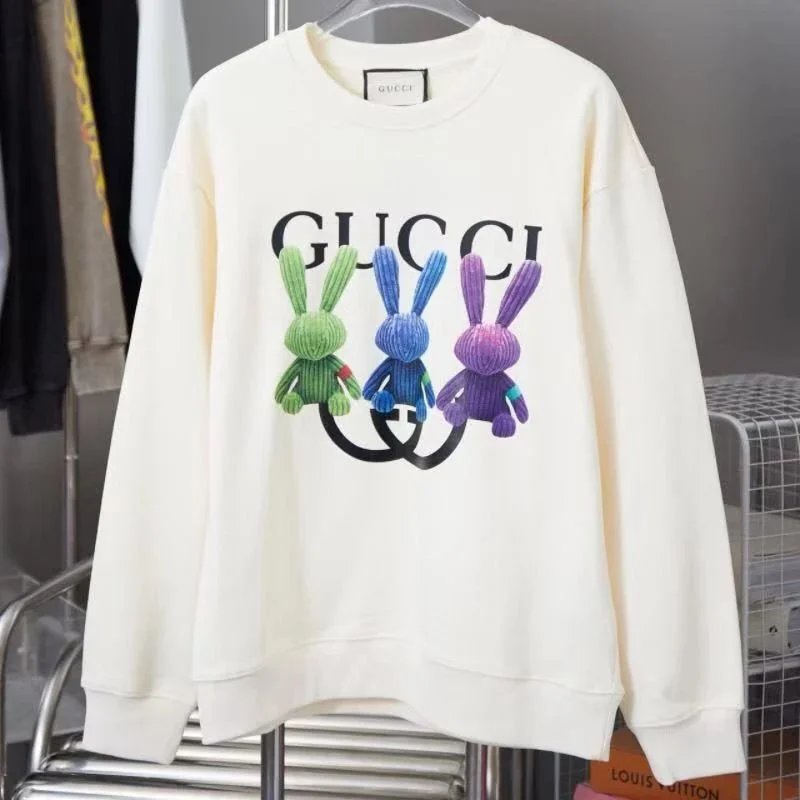 Gucci Rabbit Print Crewneck Sweatshirt White