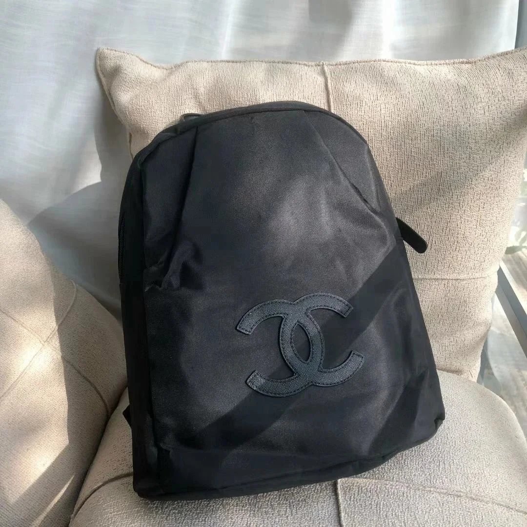 Chanel Black Logo Backpack Fashion Designer Bag