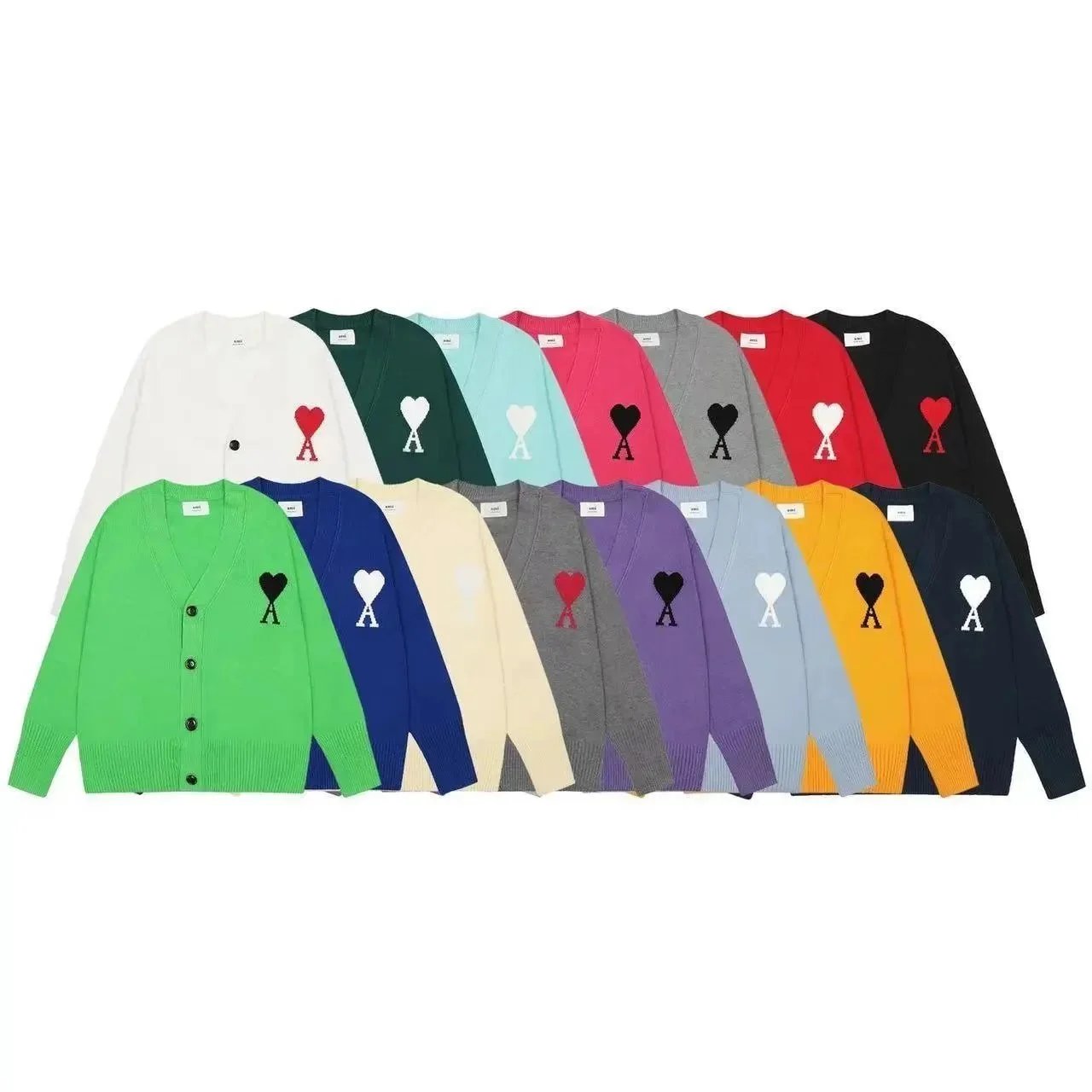 BAPE Heart Logo Cardigan Sweater in Multiple Colors