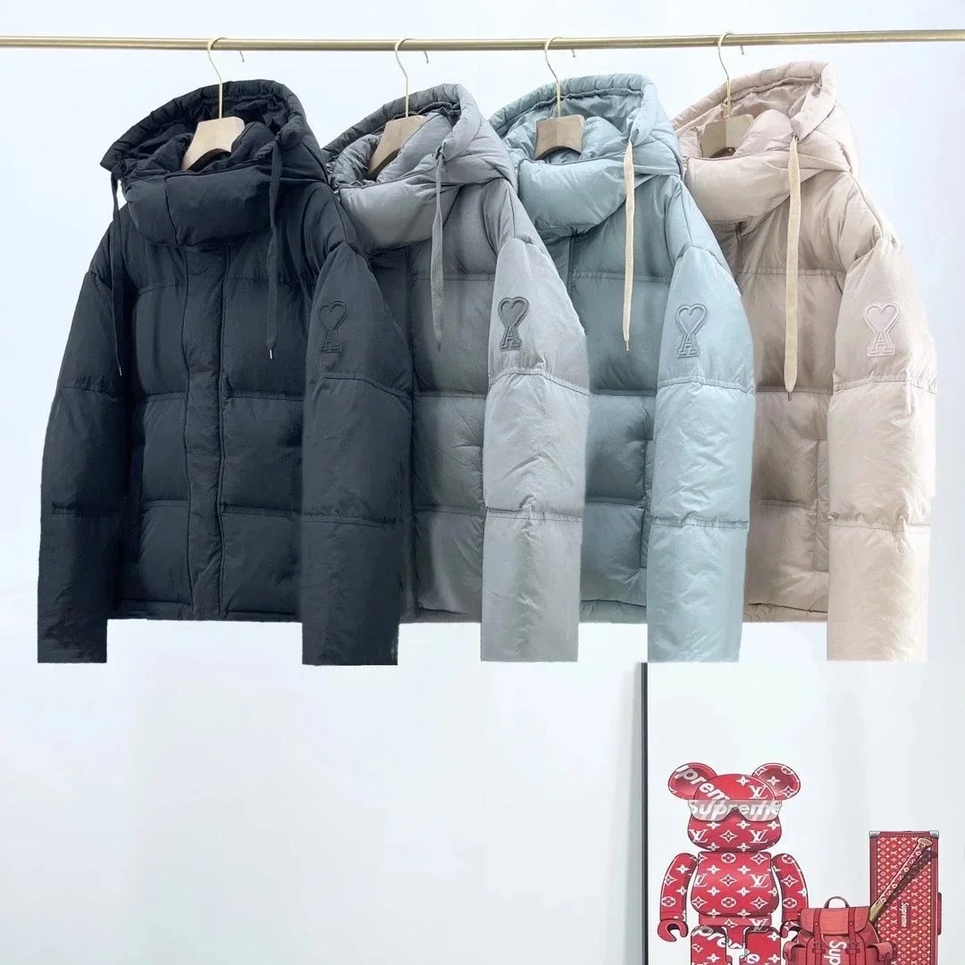 Stylish Puffer Jacket with Heart Logo Design for Women and Men