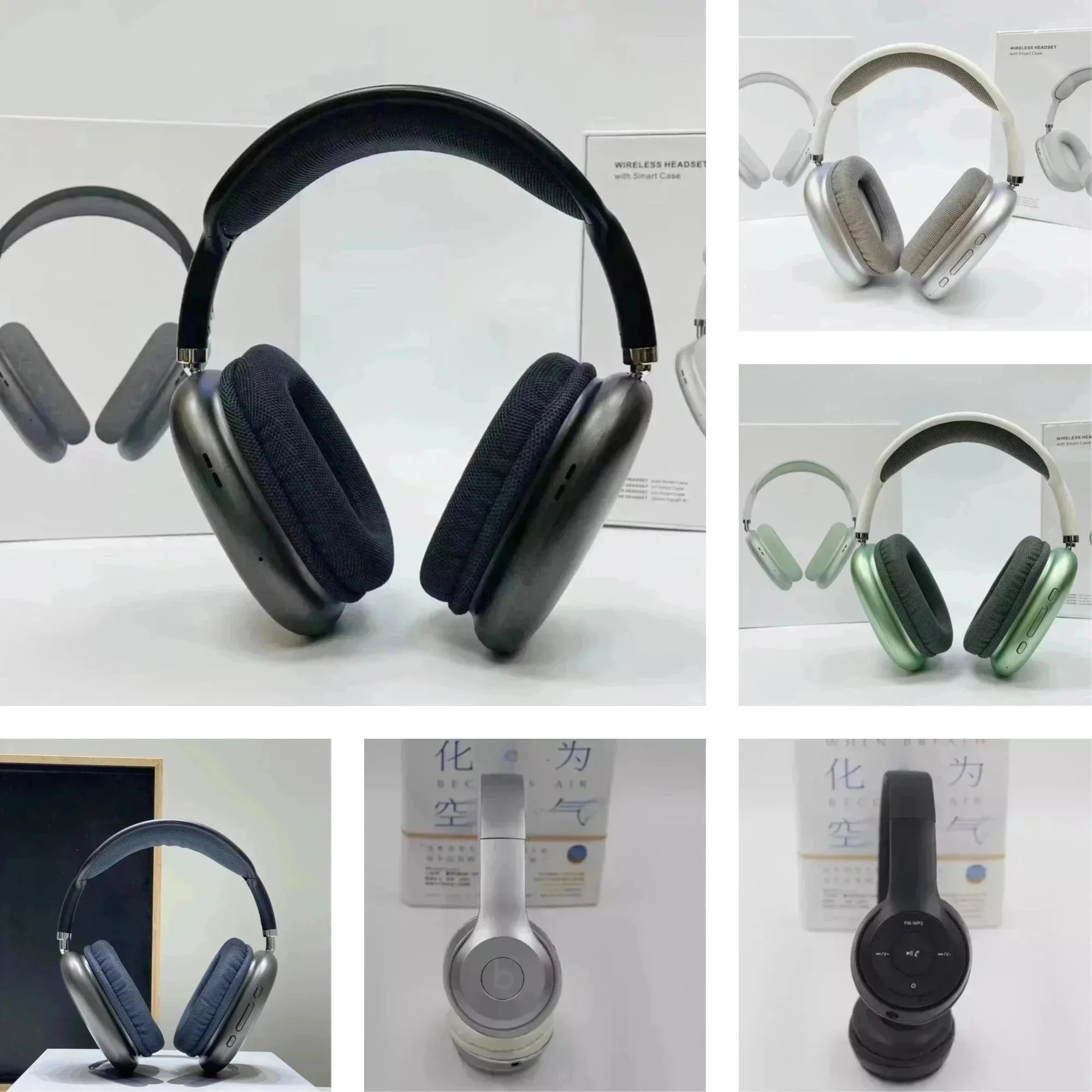 Wireless Headset with Smart Case Over Ear Bluetooth Headphones Noise Cancelling