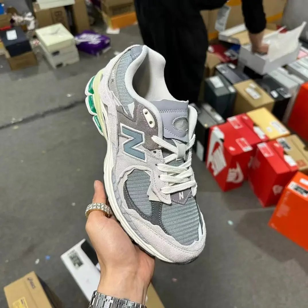 New Balance 9060 Grey White Green Sneakers Men Women Fashion Running Shoes