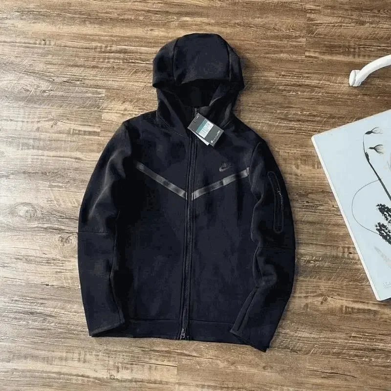 Nike Black Hooded Zip-Up Jacket for Kids