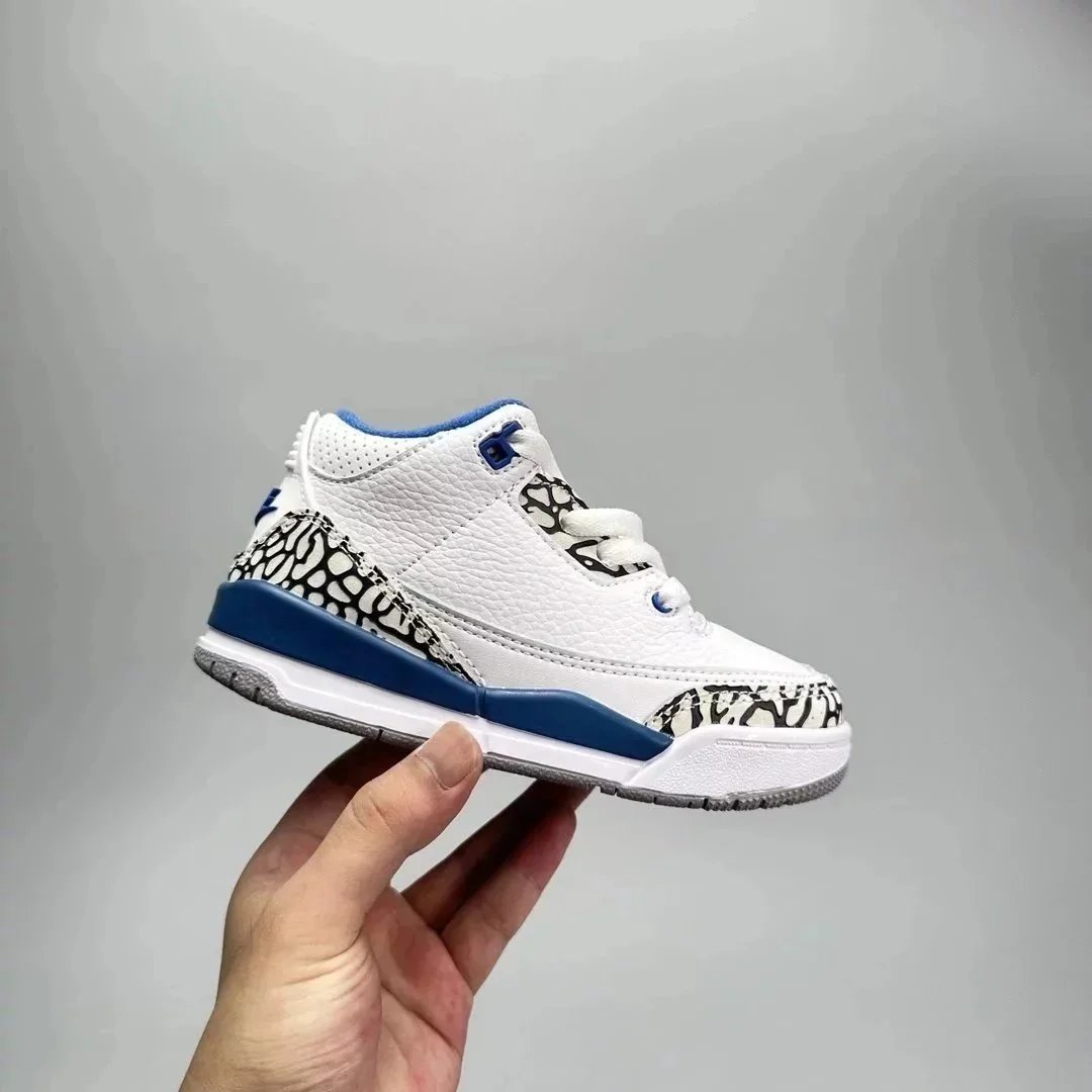 Air Jordan 3 Retro Kids White Blue Black