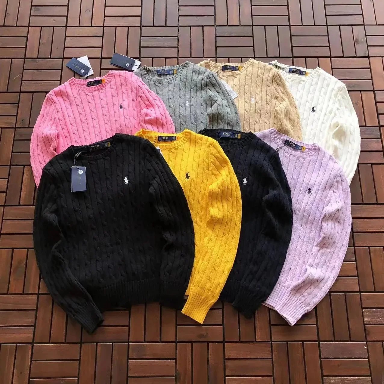 Polo Ralph Lauren Cable Knit Sweater Men's Classic Crewneck Sweaters