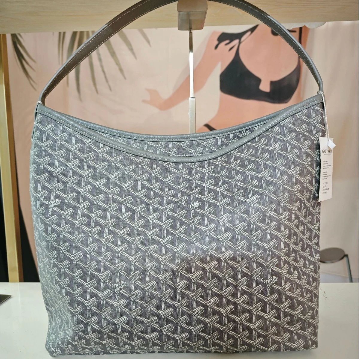 COYARD Women's Patterned Shoulder Bag Grey Monogram Design