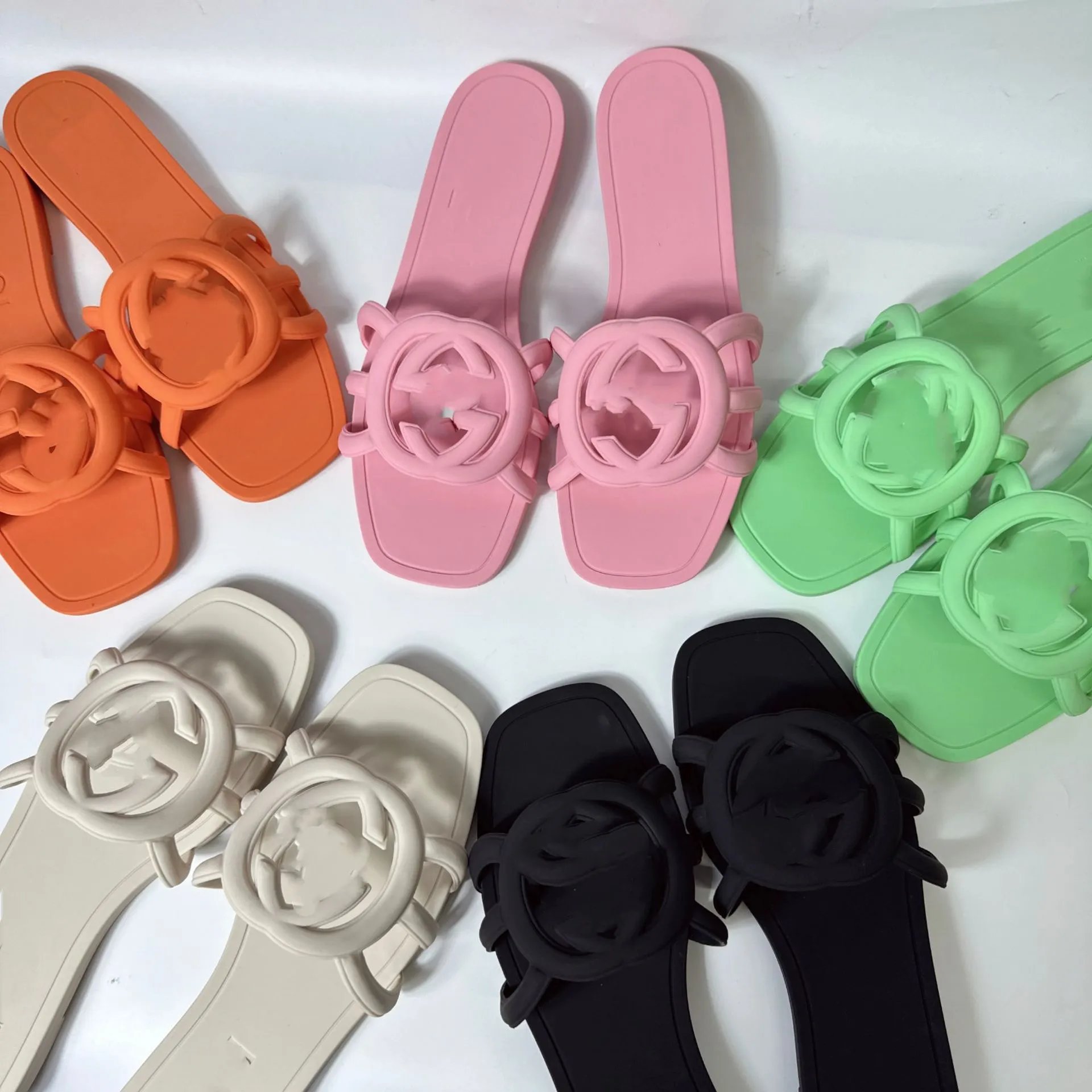 Gucci GG Logo Slide Sandals in Multiple Colors