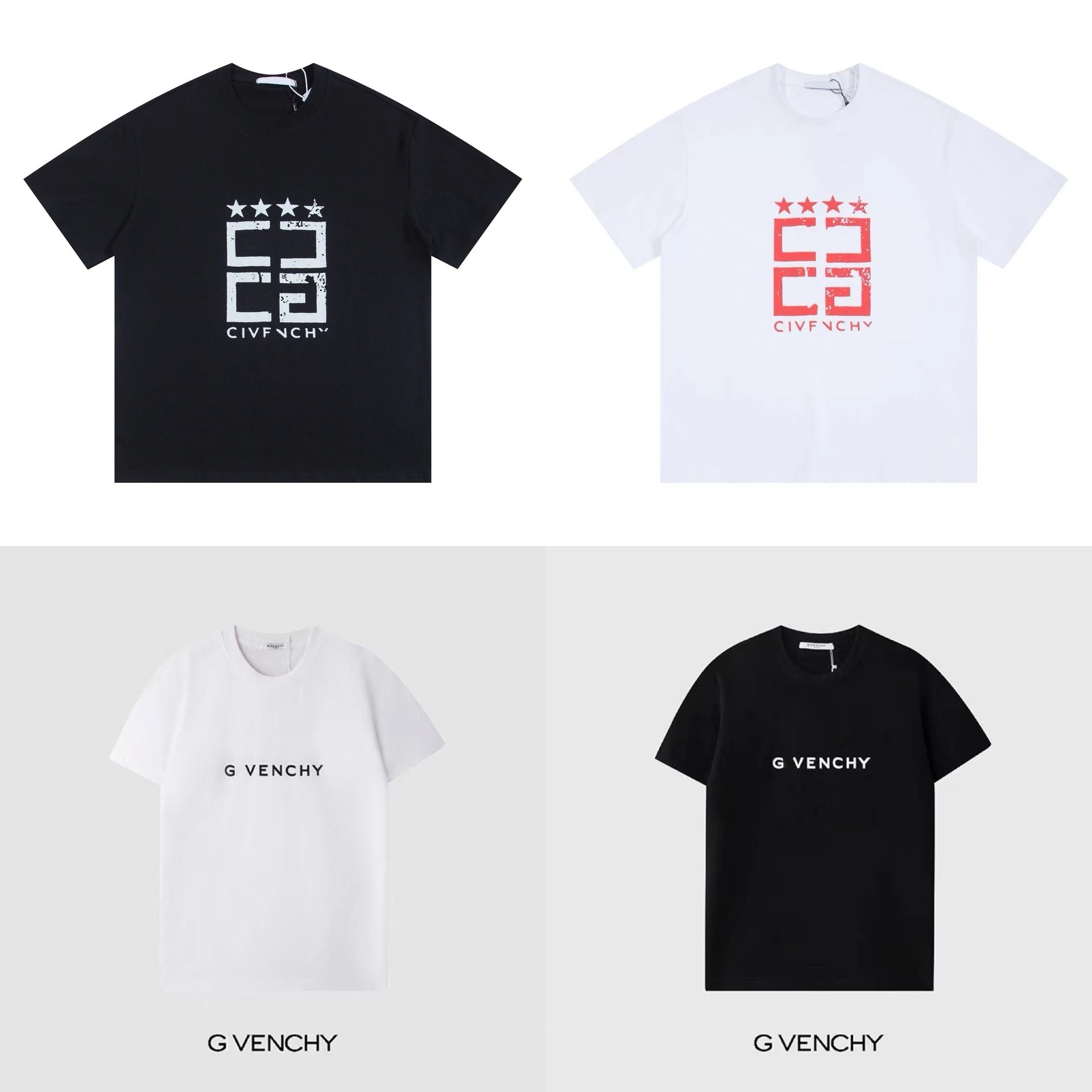 G VENCHY Logo Print T-Shirt Men's Fashion Casual Top