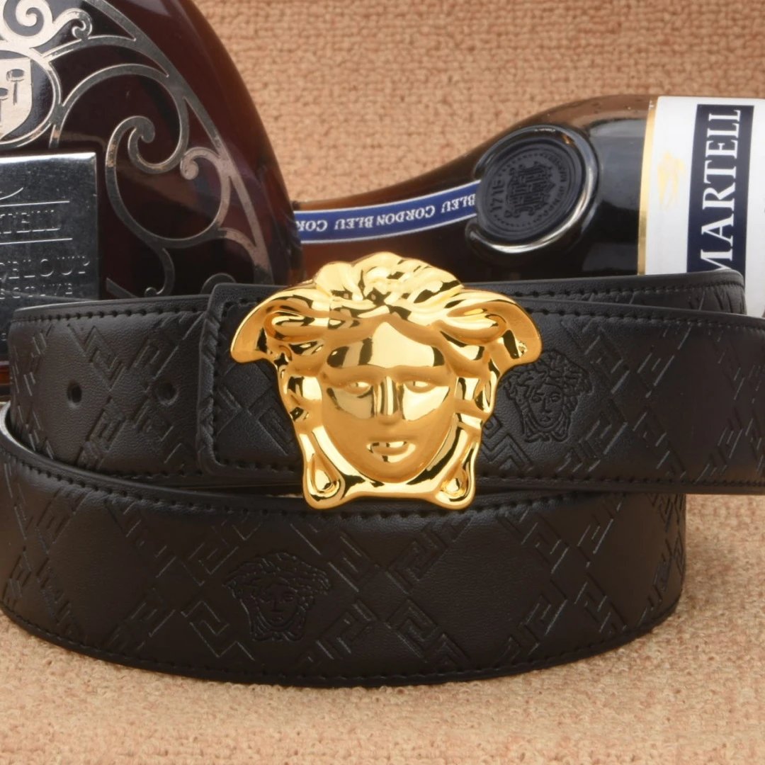 Versace Medusa Head Buckle Leather Belt for Men