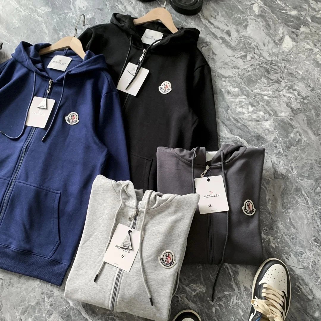 Moncler Zip-Up Hoodie Casual Sweatshirt Multicolor