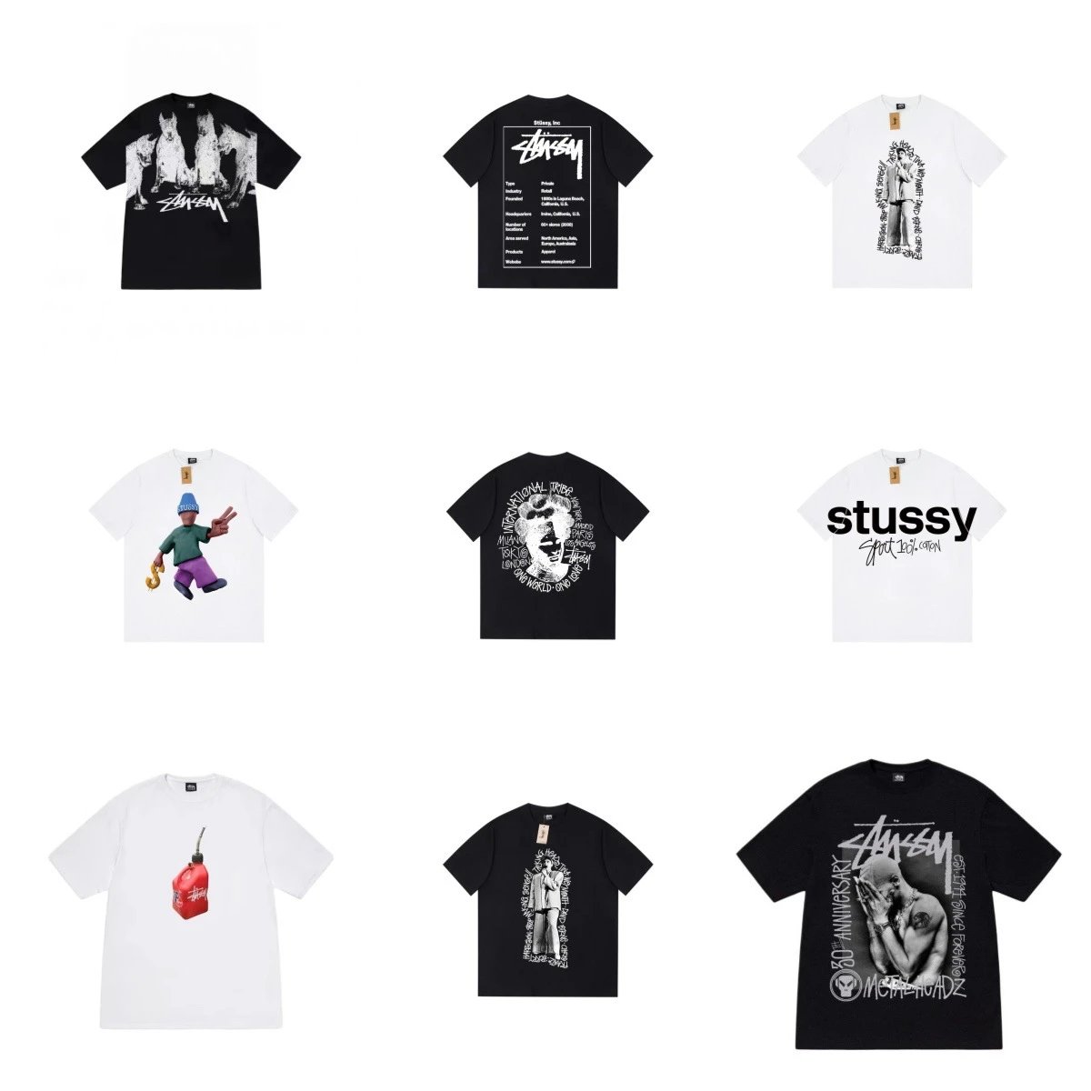 Stussy Graphic Print Streetwear T-Shirt Multicolor