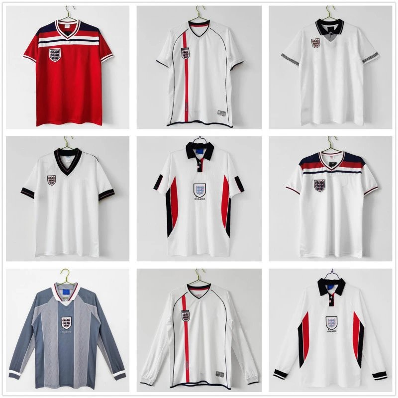 Design England National Team Retro Football Jerseys Multicolor