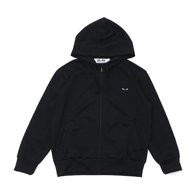 Comme des Garçons CDG PLAY Heart Zip-Up Hoodie Black