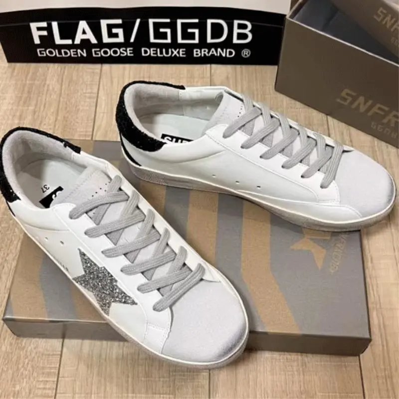 Golden Goose GGDB Super-Star casual Sneakers White and Silver