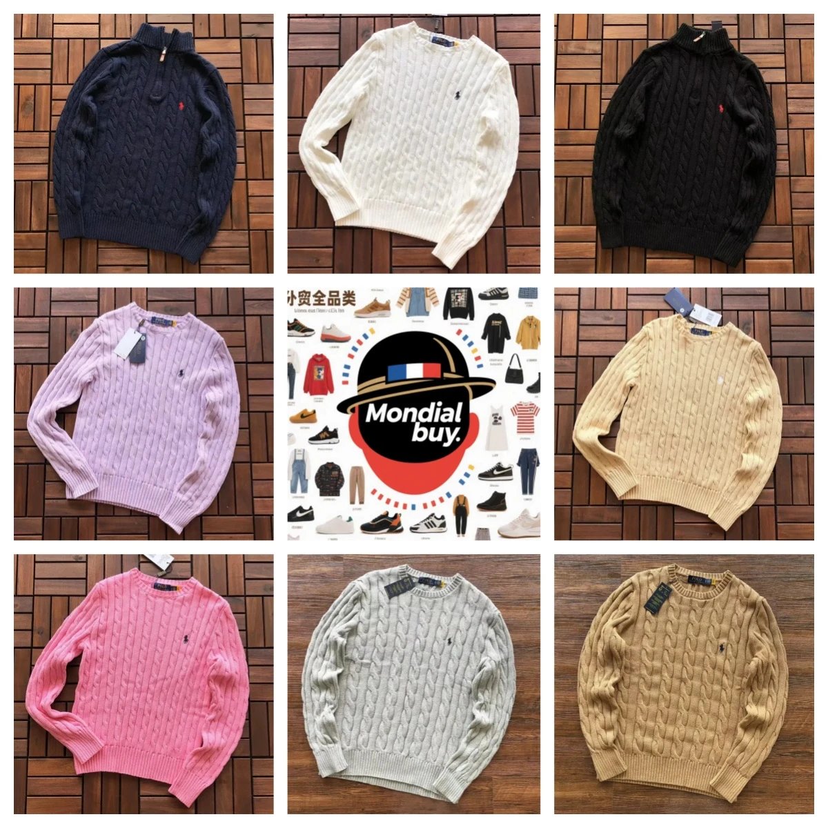 Ralph Lauren RL Cable Knit Classic Sweater Multicolor