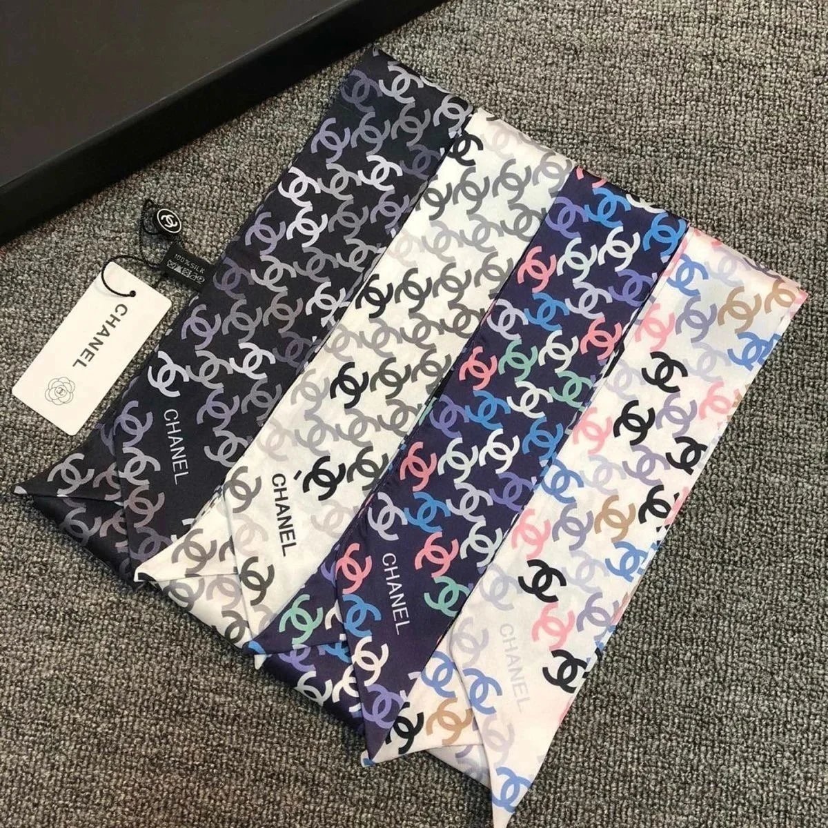 Chanel Twilly Scarf Silk Accessory Multicolor