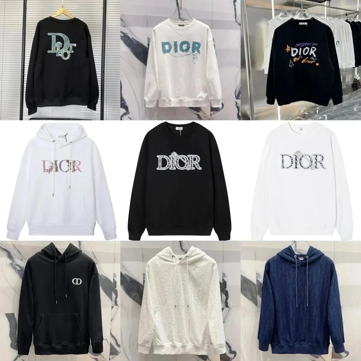 Dior Graphic Print Cotton Sweatshirt and Hoodie Collection