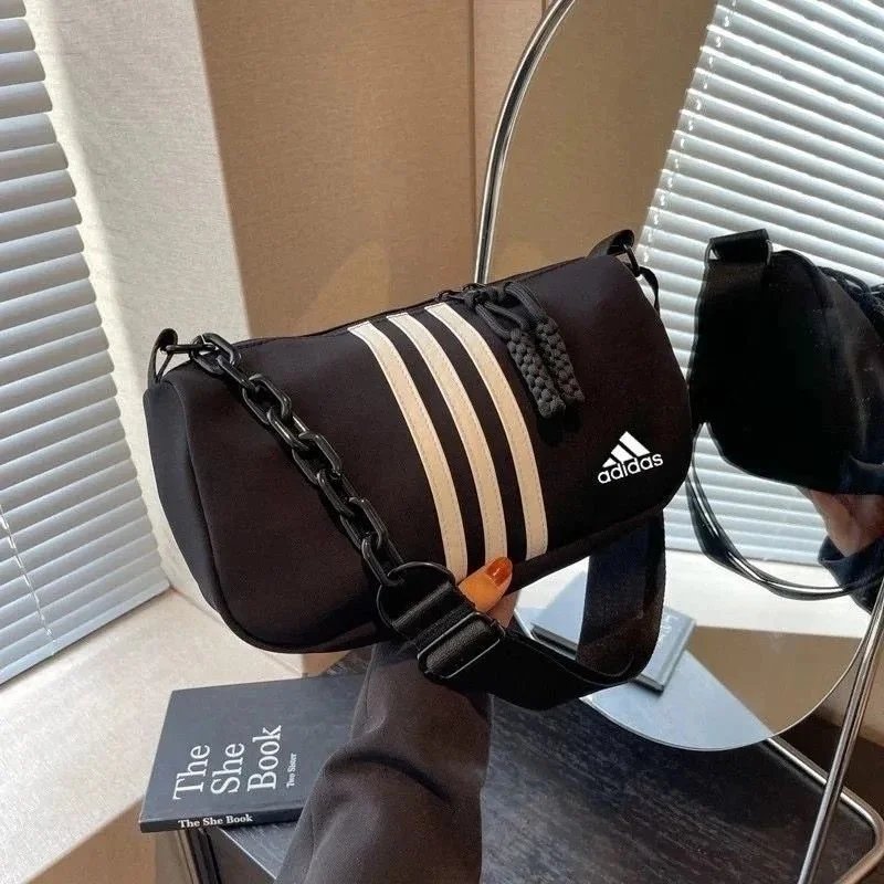 Adidas Three Stripe Barrel Crossbody Bag Black