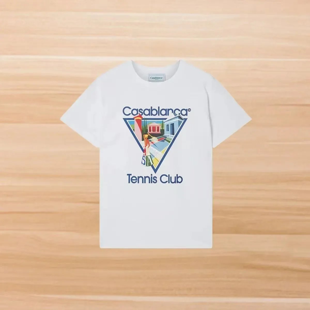 Casablanca Tennis Club Graphic Cotton T-Shirt White