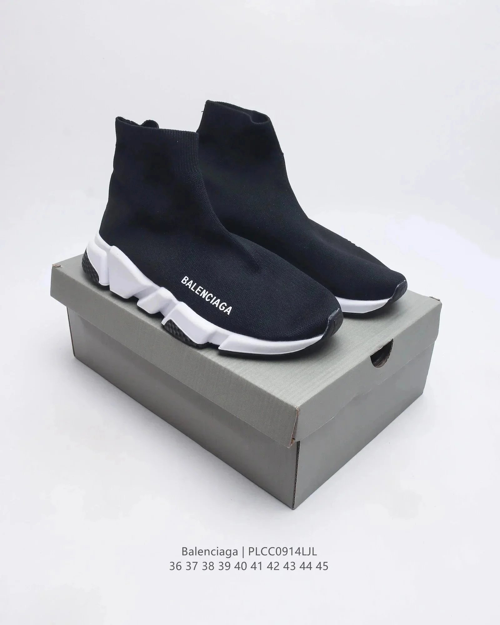 Balenciaga Speed Trainer Chunky Sneakers Black and White