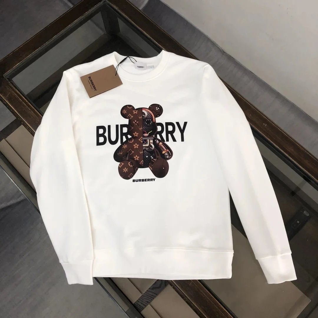 Burberry Thomas Bear Graphic Cotton Sweatshirt White