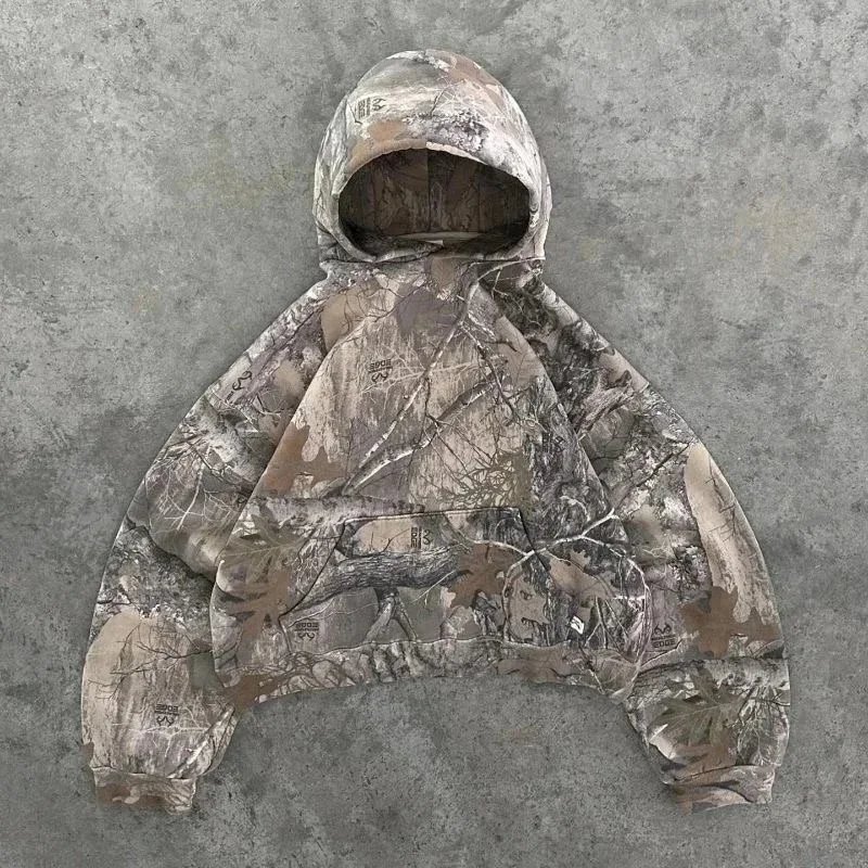 RealTree Camo Print Oversized Hoodie Brown