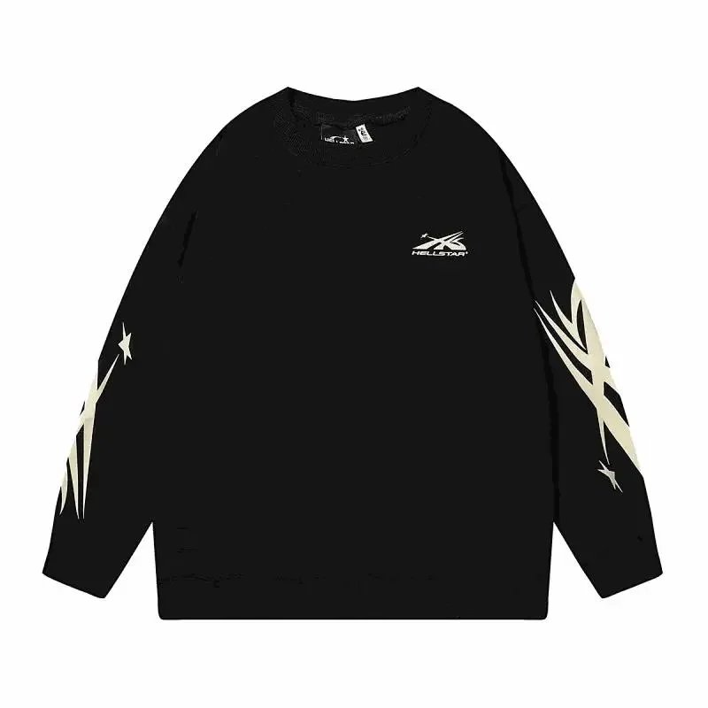 Hellstar Star Graphic Oversized Long Sleeve Shirt Black