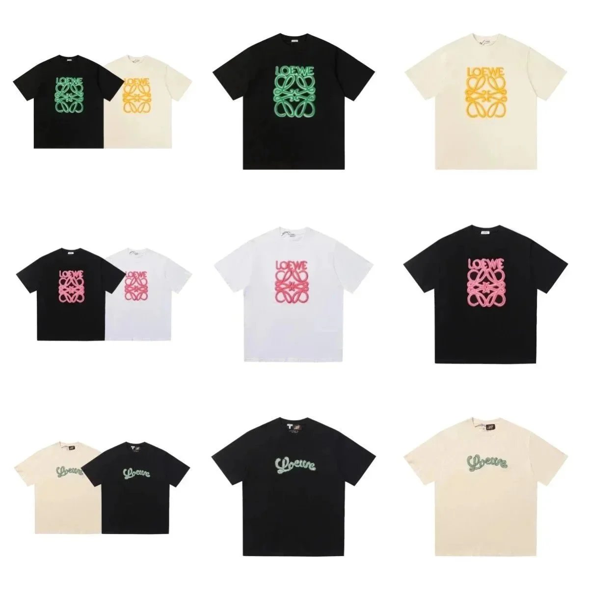 Loewe Anagram Embroidery Oversized T-Shirt Multicolor