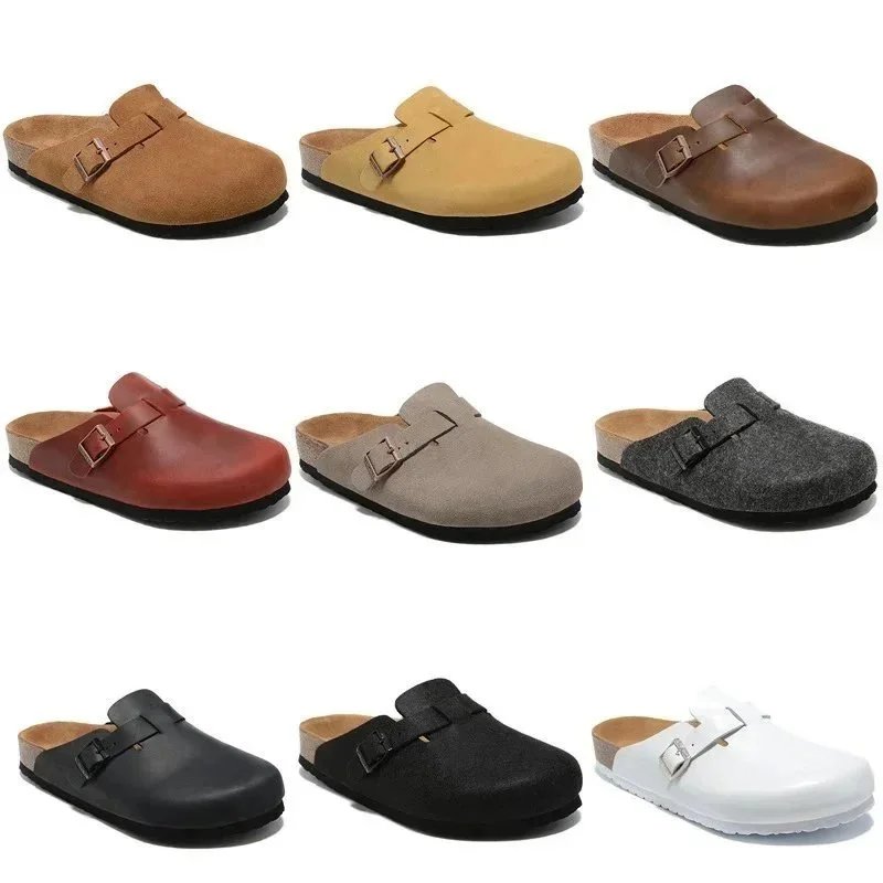 Birkenstock Boston Slip-On Clogs Suede and Leather Multicolor