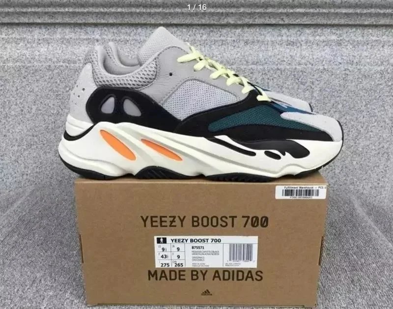 Adidas Yeezy Boost 700 Wave Runner Chunky Sneakers Gray and Black