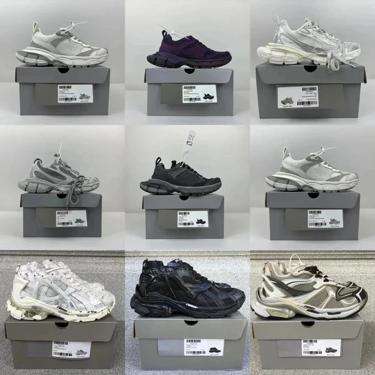 Balenciaga Chunky Runner and Track Sneakers Multicolor