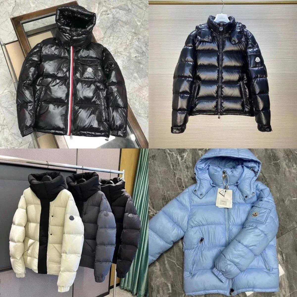 Moncler Maya Shiny Puffer Down Jacket Black