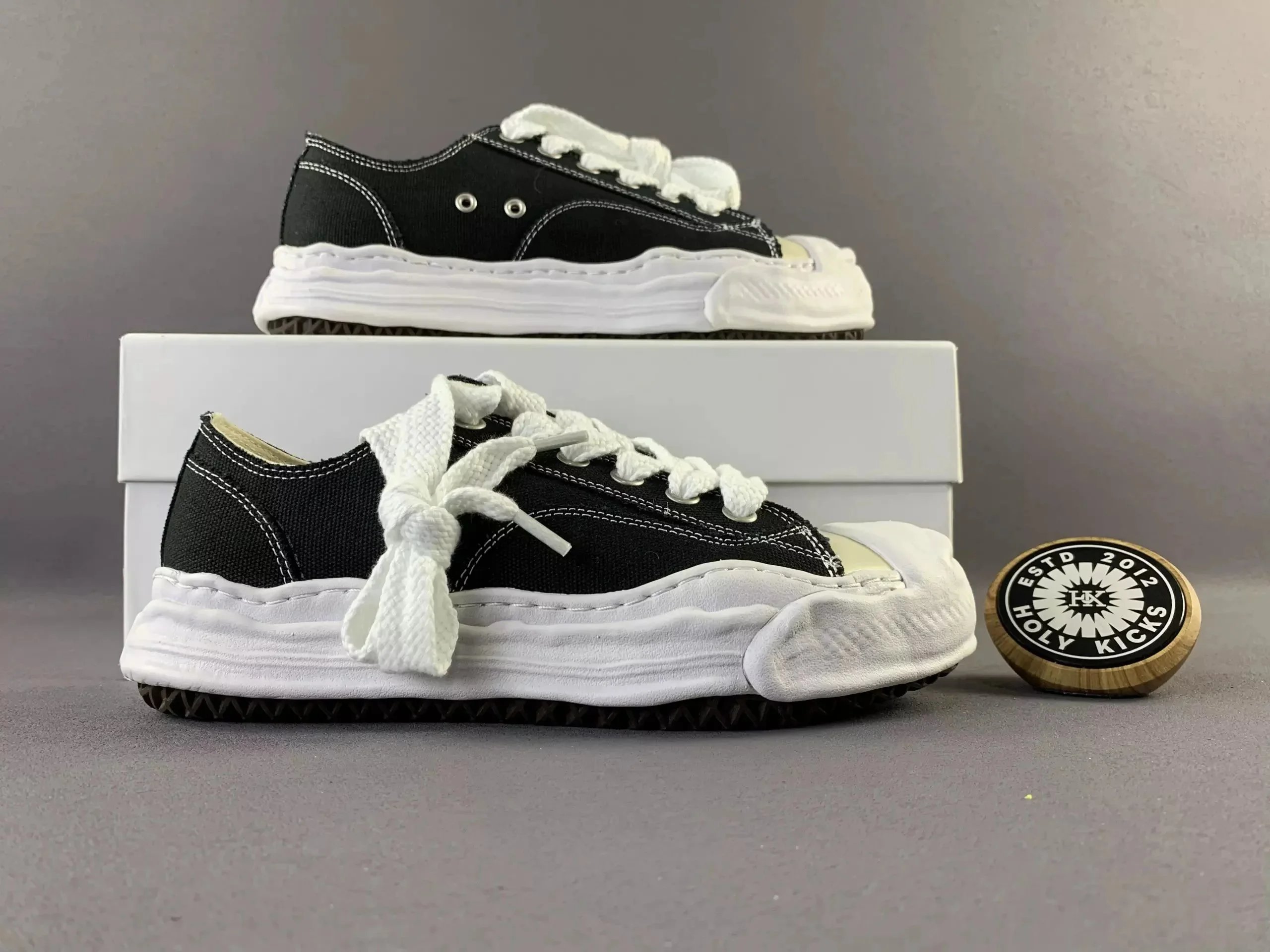 Maison Mihara Yasuhiro Original Sole Hank Chunky Sneakers Black and White