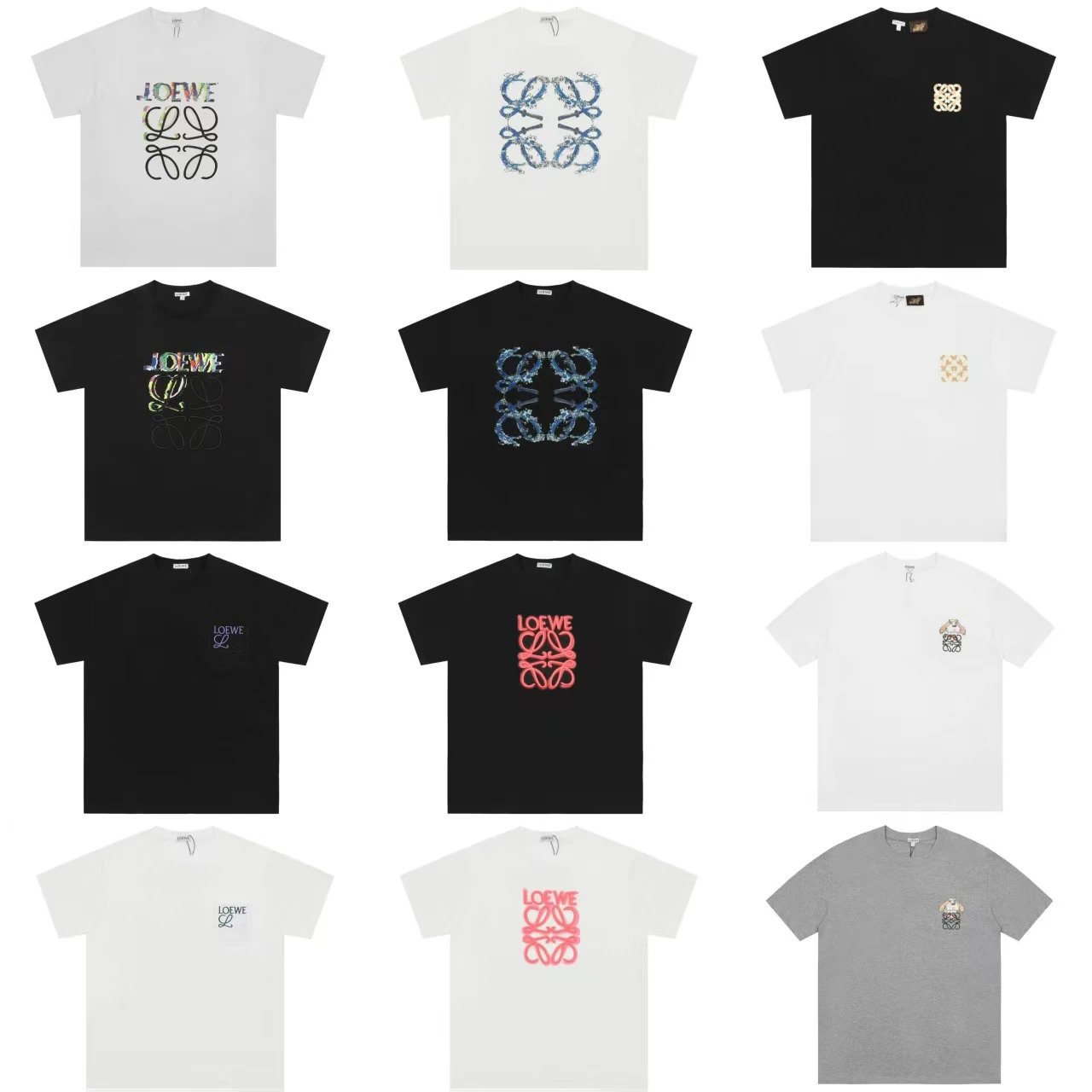 Loewe Anagram Graphic Cotton T-Shirt Multicolor