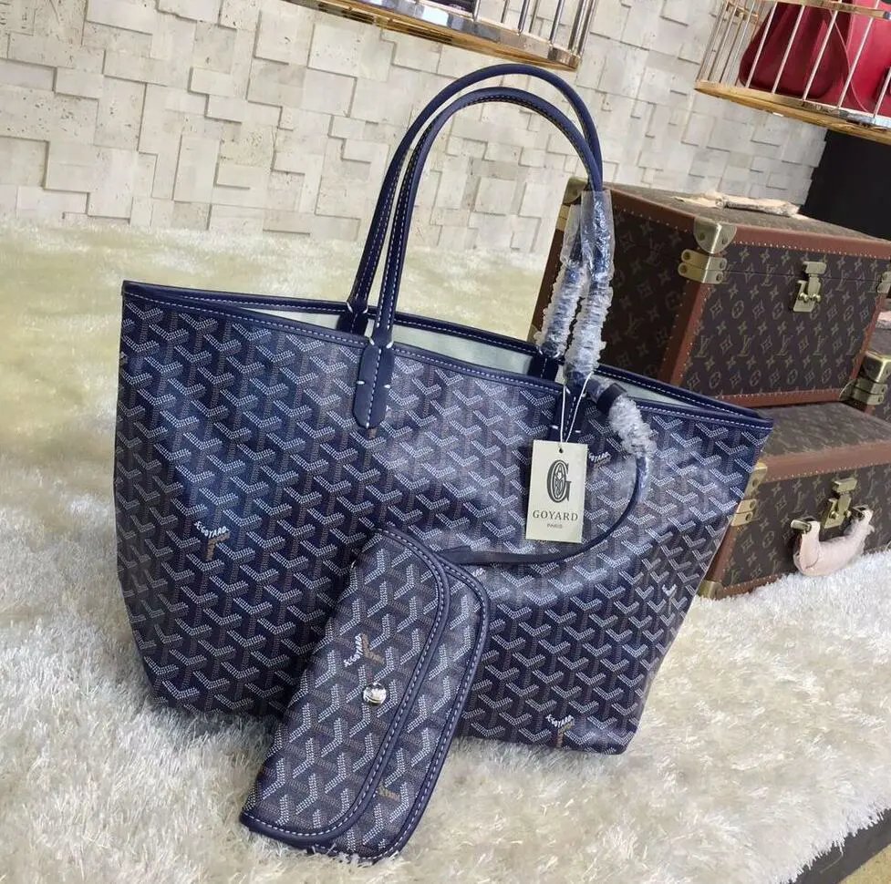 Goyard Saint Louis PM Classic Tote Bag Navy