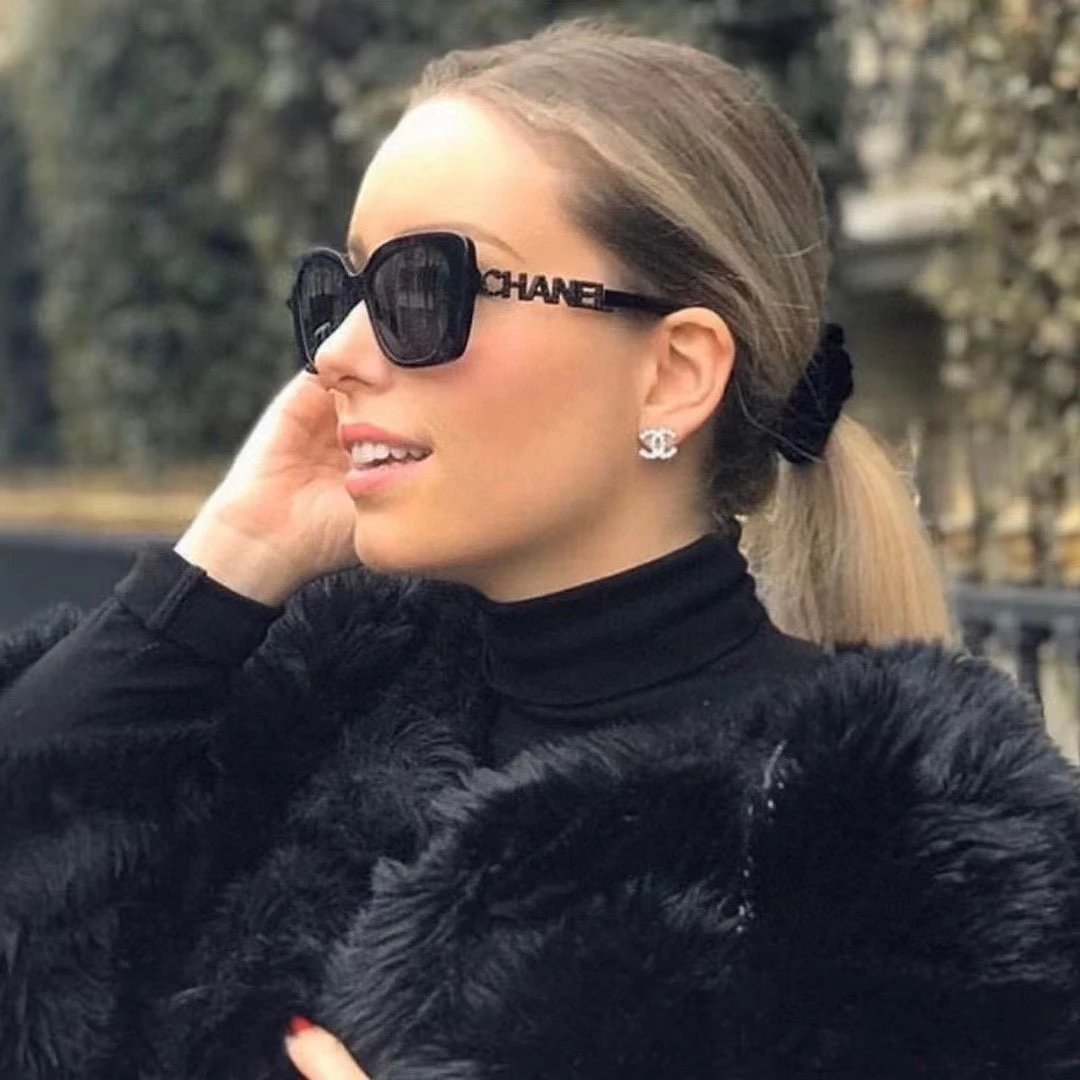 Chanel CH5408 Oversized Square Sunglasses Black