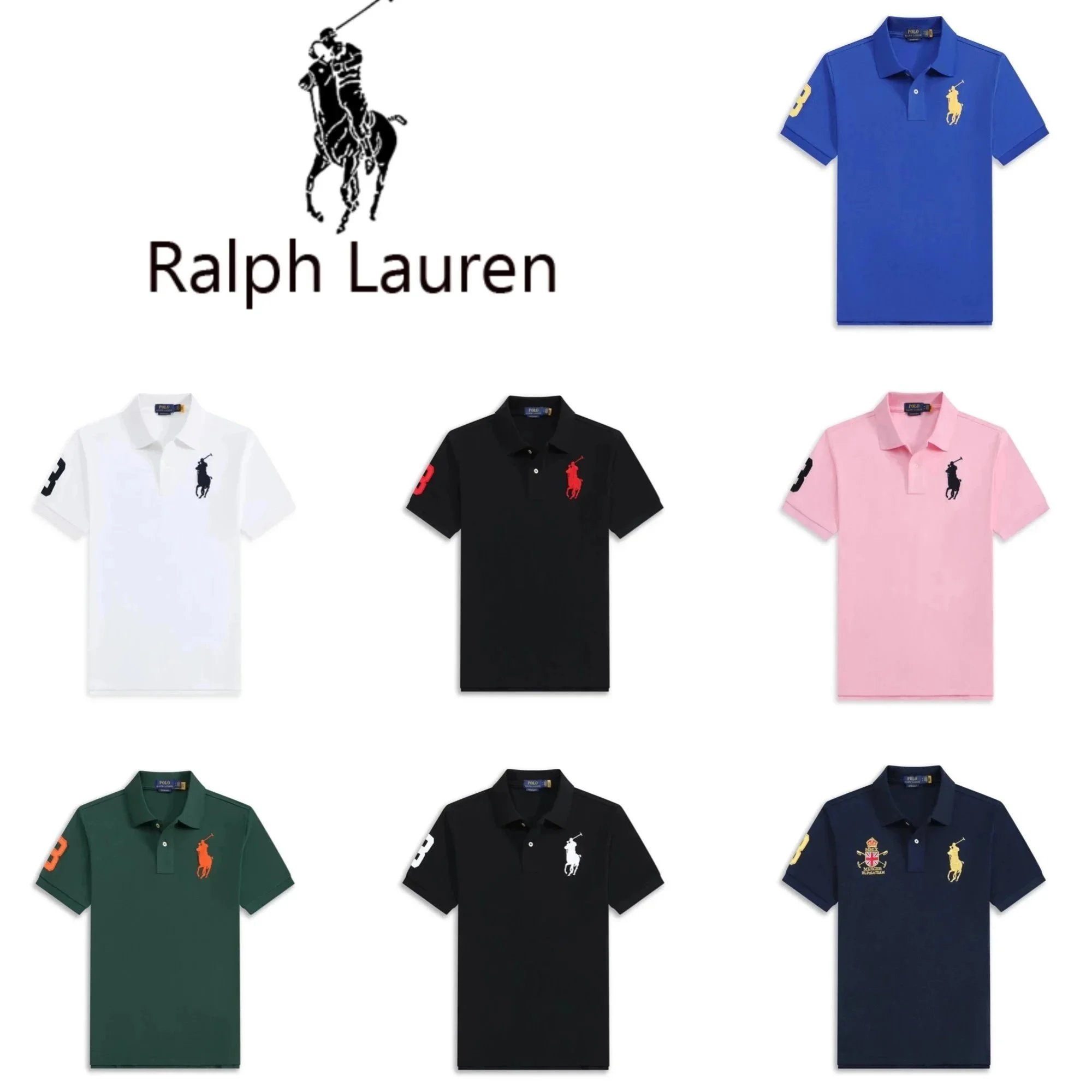 Ralph Lauren RL Big Pony Classic Cotton Polo Shirt Multicolor