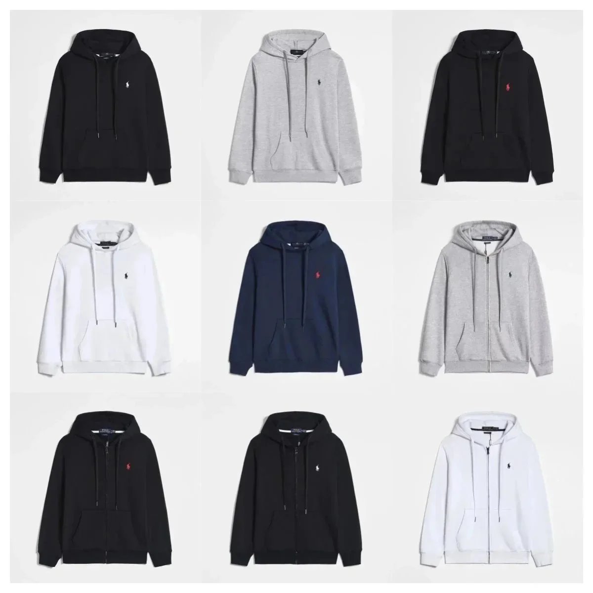Ralph Lauren RL Classic Fleece Casual Hoodie and Zip-Up Hoodie Multicolor