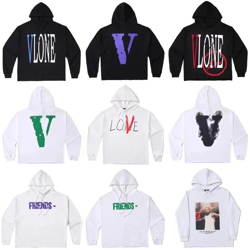 VLONE Graphic Print Streetwear Hoodie Multicolor